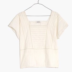 NWOT Madewell Lace Inset Pintuck top
